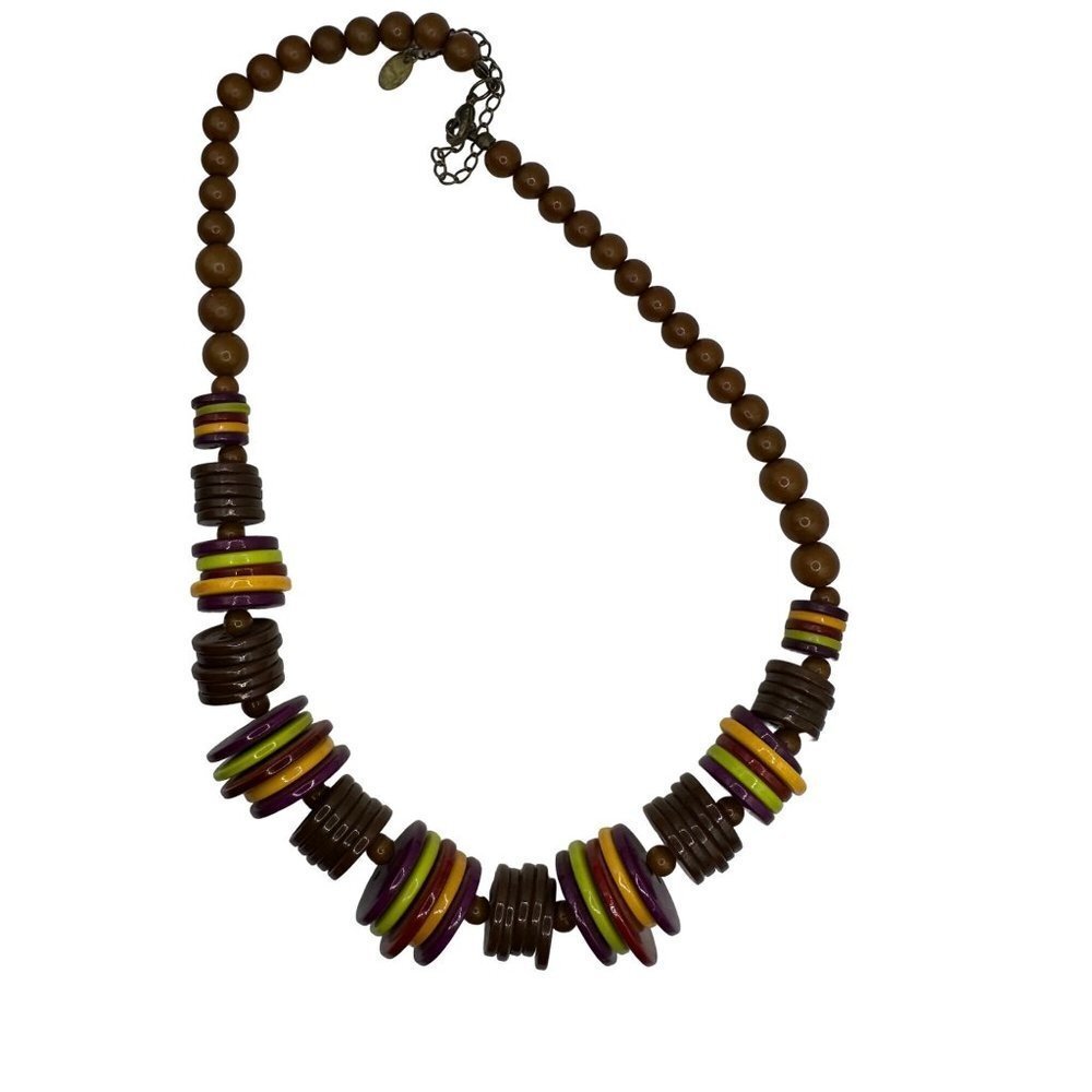 Vintage Claire's Colorful 60s Style Plastic Necklace